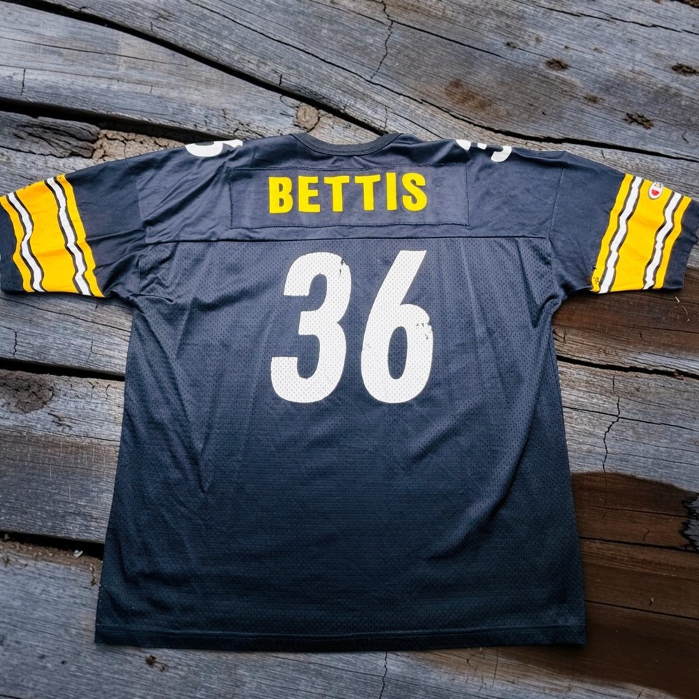 Vtg Pittsburgh Steelers Jerome Bettis 36 On A Champion Size 52 Jersey Thrashed